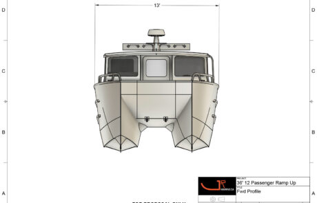 36′ 12 Passenger Forward Profile 36' Welded Aluminum Catamaran - 12 Passenger Cat by JR Marine