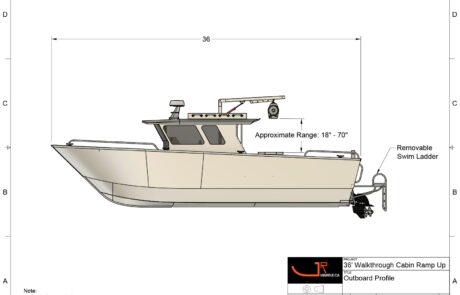 36′ Walkthrough Outboard Profile 36' Aluminum Catamaran - Walkthrough by JR Marine