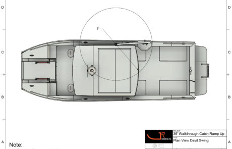 36′ Walkthrough Plan View Davit Swing 36' Catamaran - Walkthrough by JR Marine
