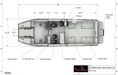 36′ Walkthrough Plan View 36' Catamaran - Walkthrough by JR Marine
